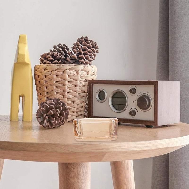 منفضة سجائر من الزجاج الكهرماني للسيارة والمنزل والمكتب للاستخدام الداخلي والخارجي بتصميم محمول - Image 3